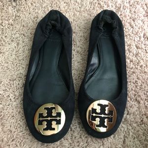 Tory Burch reva flat, navy suede